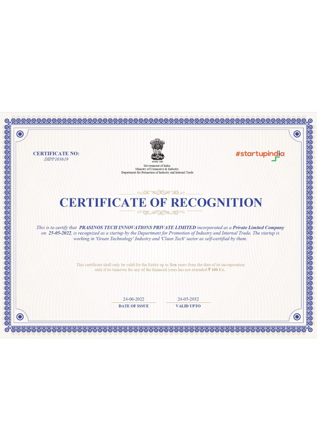 Startup India Recognition