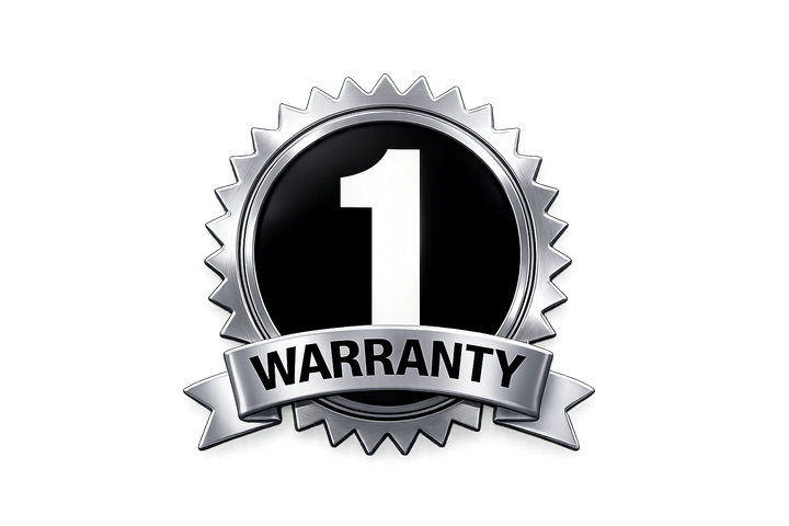 1 Year Warranty Metallic Badge